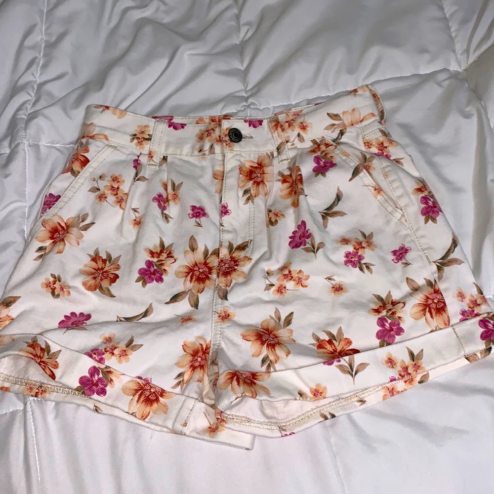 American Eagle Floral Jean Shorts